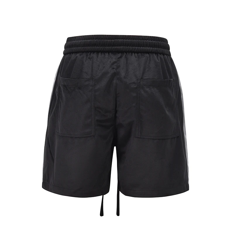 

Harajuku Side Striped Drawstring Fleece Summer Shorts Mens Pockets Oversize Loose Casual Short Hip Hop Loose Knee Length Pants