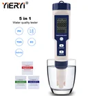 Yieryi Высокоточный цифровой тестер воды 5 в 1 тестер PHTDSECсоленоститемпературы Ручка Водонепроницаемый Многофункциональный измеритель