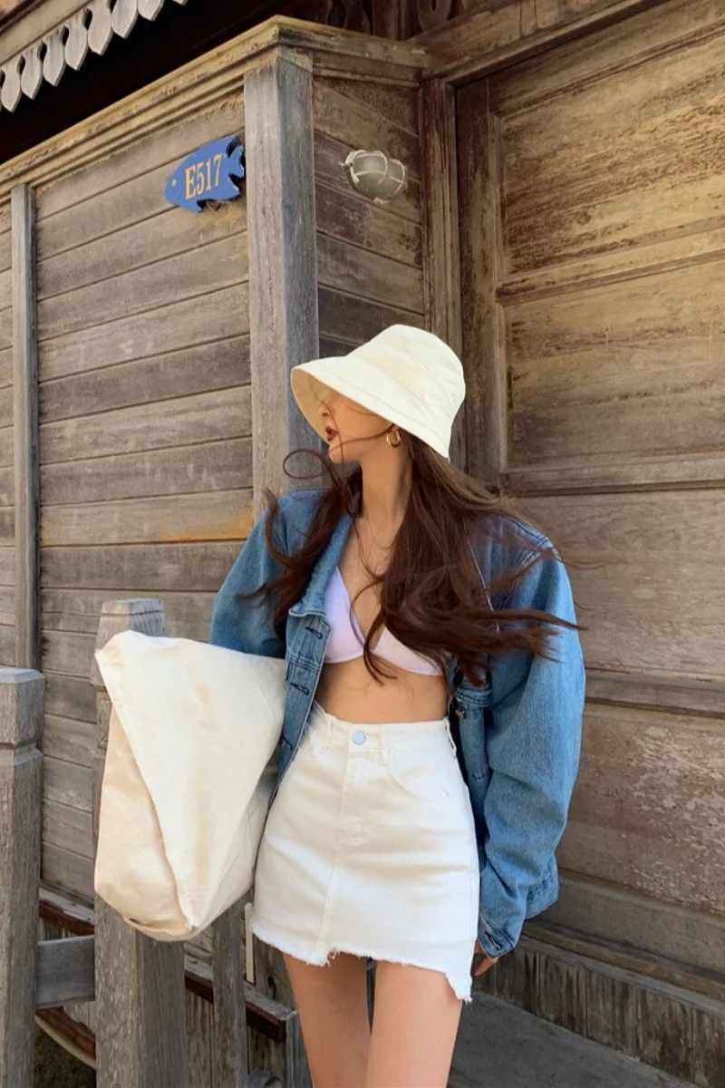 

2021 Women Sexy Top And Skirt Set Two Piece Crop Skirts sky blue Korean Harajuku Kawaii designer Office Suit Summer clothes