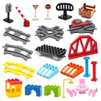 big building blocks compatible big size railway transport train track traffic lights bridge accessories bricks toys for children