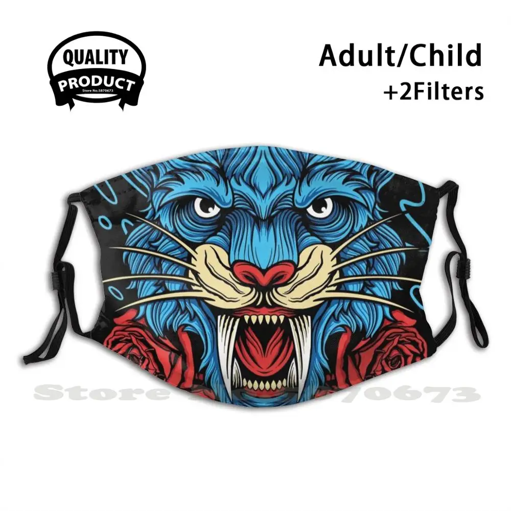 

Wild Love многоразовая маска для полости рта моющийся фильтр против пыли маски для лица, модный животных с кошачьей мордочкой, оранжевого, черно...