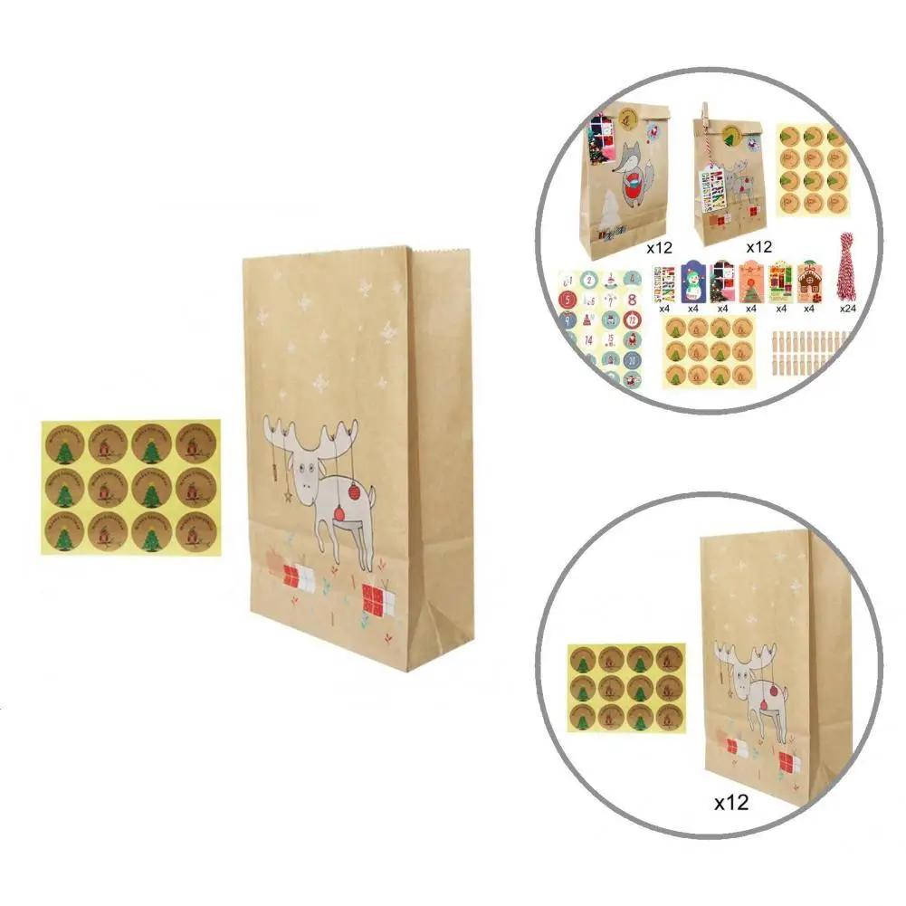 

Portable 12/24Pcs Useful Small Holiday Gift Bag Set Convenient Candy Treat Bag Cute for Present Wrapping