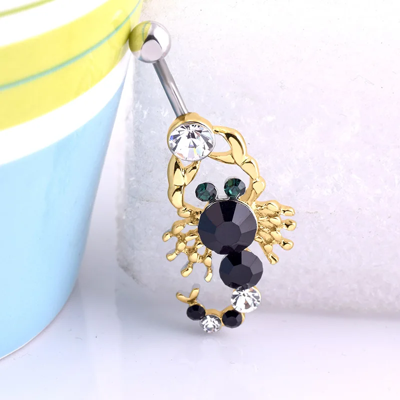 Yiwu магазин прокол ювелирные изделия с бриллиантом сексуальный Скорпион пупка