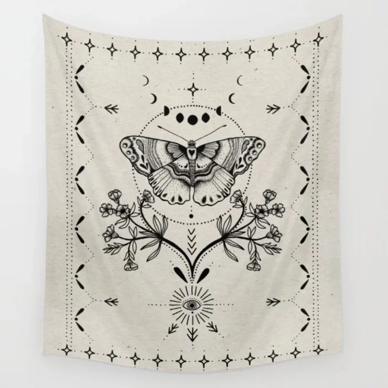 

Magical Moth Tapestry Wall Hanging Beach Towel Throw Blanket Picnic Yoga Mat Tapestries Home Decoration
