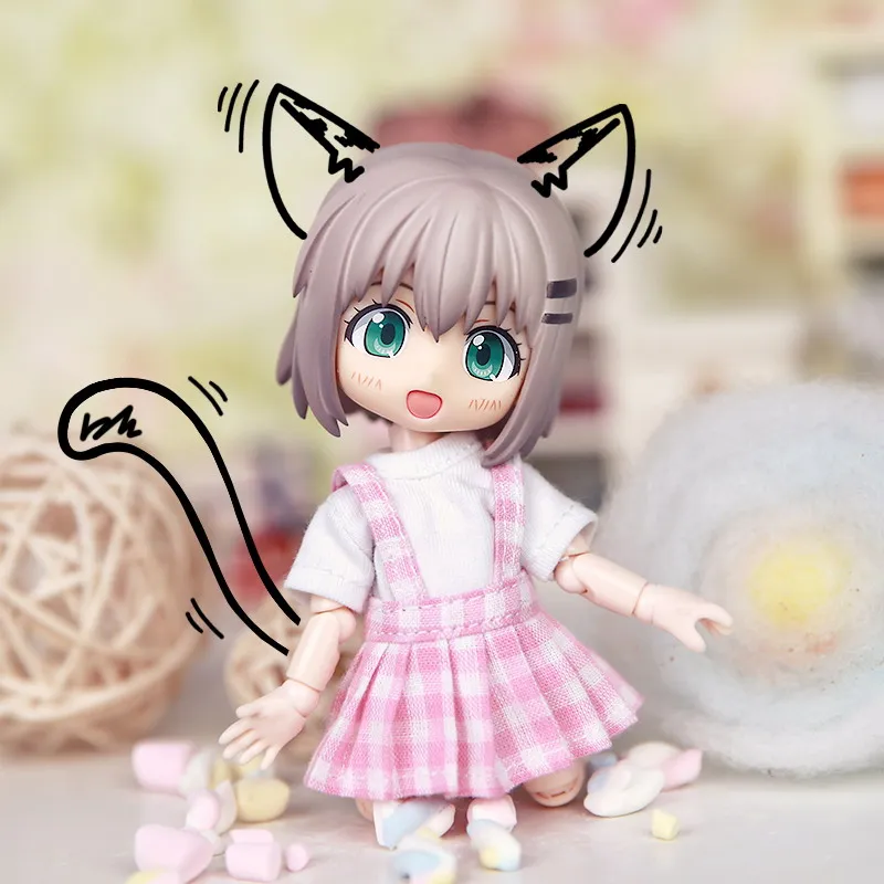 

M0370 детская игрушка ручной работы 1/12 ГСК ob11 кукла BJD/SD Кукла Одежда Реквизит аксессуары клетчатый цветной ремень Юбка 1 шт.