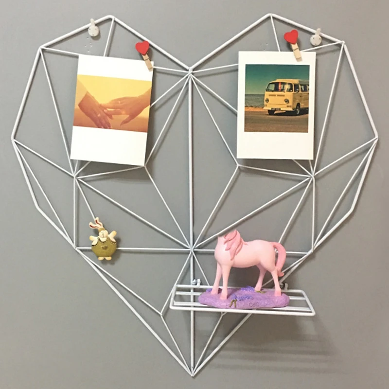 Настенная полка в форме сердца подвесное украшение металлическая сетка