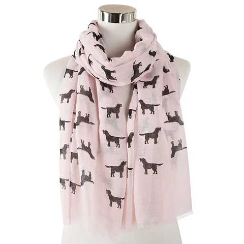 FOXMOTHER Новая мода, милые Белые и розовые собак ретривера Лабрадора, принт с животными, шарф для женщин женские домашним животным подарки для любителей собак
