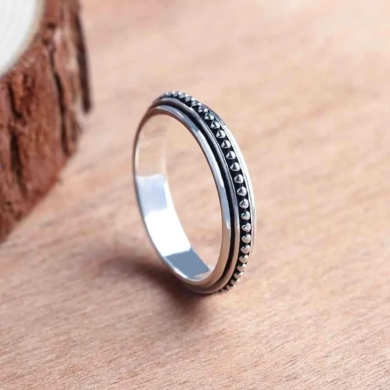 

Vintage Silver Simple Punk Rings for Women Retro Mens Steel Rings Fashion Wedding Engage Party Jewelry Christmas Gift