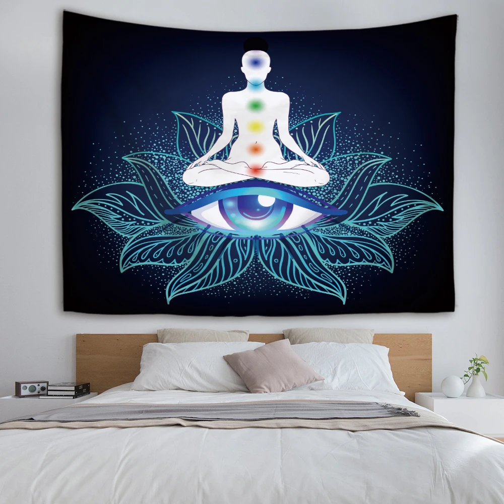 Silstar Tex Indian Buddha 7 Chakra Tapestry Witchcraft Supplies Wall Cloth Tapestries Home Decorative Size | Дом и сад