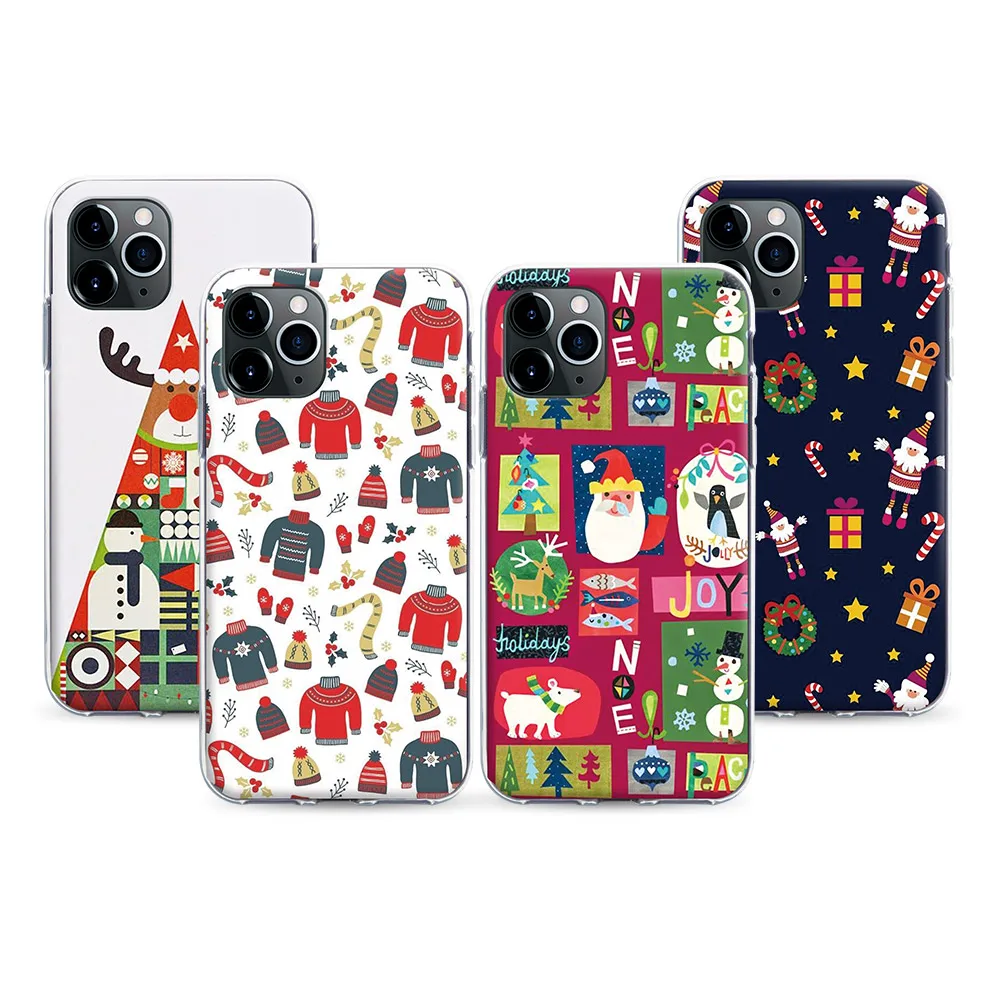 Рождественские Чехлы CASEIER для iPhone 11 X XS XR 7 8 Элементы каракули задняя крышка чехлы