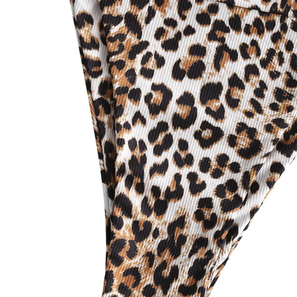 ZAFUL Ribbed Leopard Print High Cut Bikini Swimwear | Two-Piece Suits