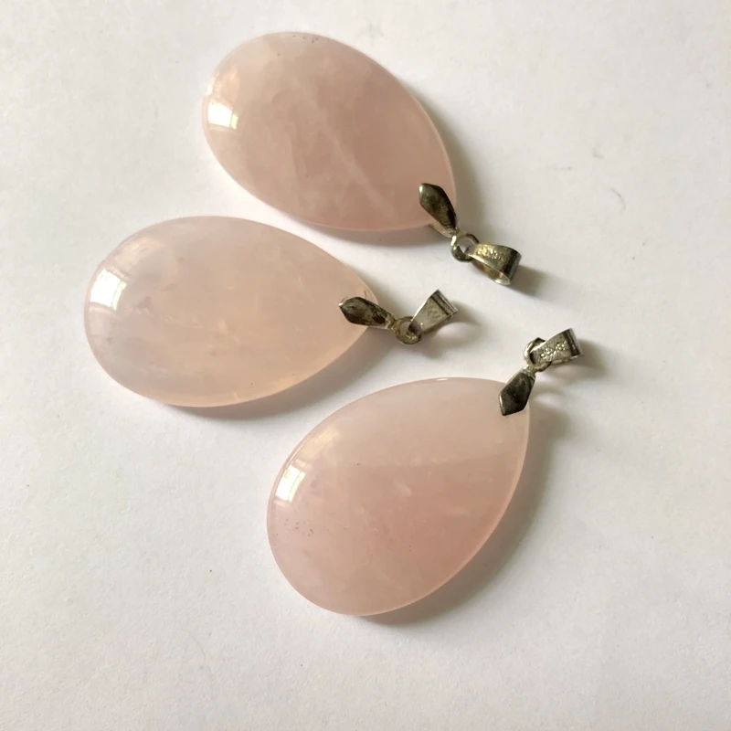 

Wholesale 2pcs Natural Natural Rose Pink Quartz Bead Pendan,Drop Shape For Jewelry DIY,approx 40mm