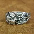 Кольцо из серебра 925 пробы с тигровой розой, модное байкерское кольцо в стиле панк, TA211, американский размер 7  15