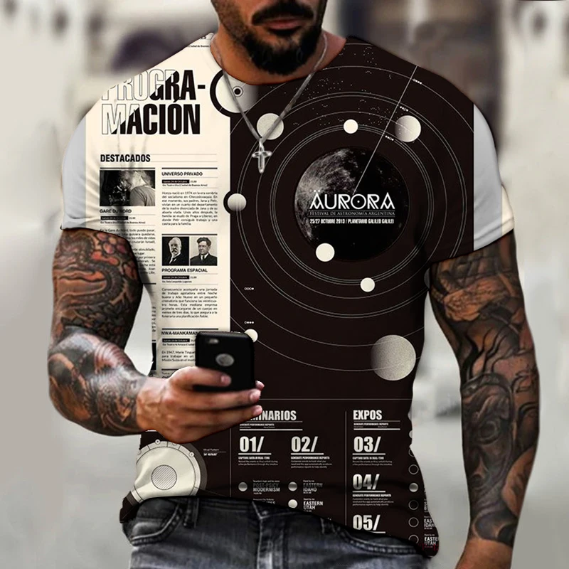 

Technology Music Piano Keys 3D Printing Men's T-shirt Round Neck Top Joint Art Men's Style Casual Style Oversized S-6X