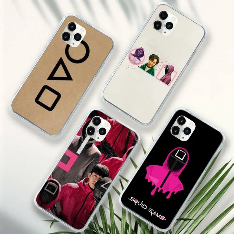 

Squid Game 456 067 Korean TV series Phone Case Transparent soft For iphone 12 11 13 7 8 6 s plus x xs xr pro max mini