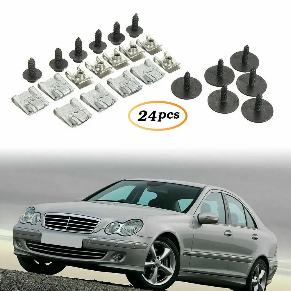 

C-Class Fasteners 24pcs/Set Clips Undertray W203 W204 CL203 Accessories