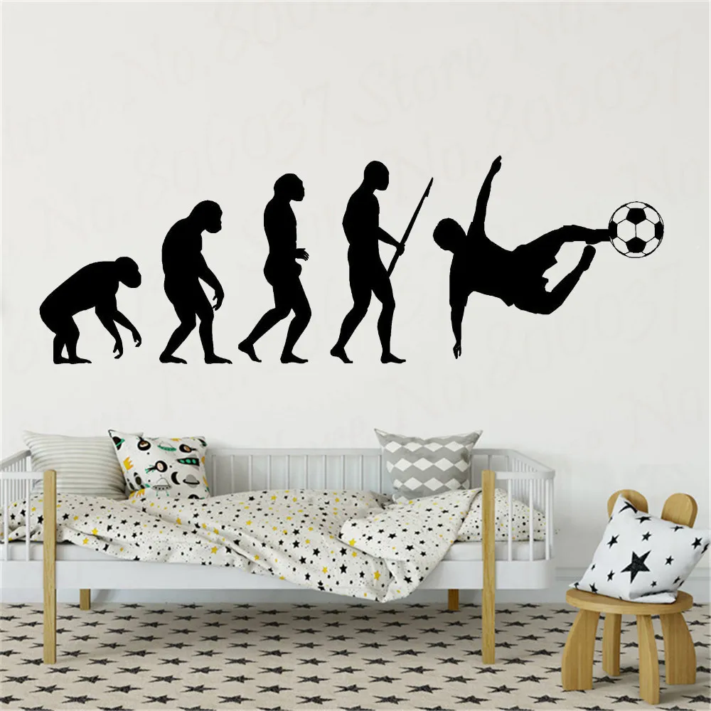 Персонализированная художественная наклейка эволюция мужчины футбола стена для