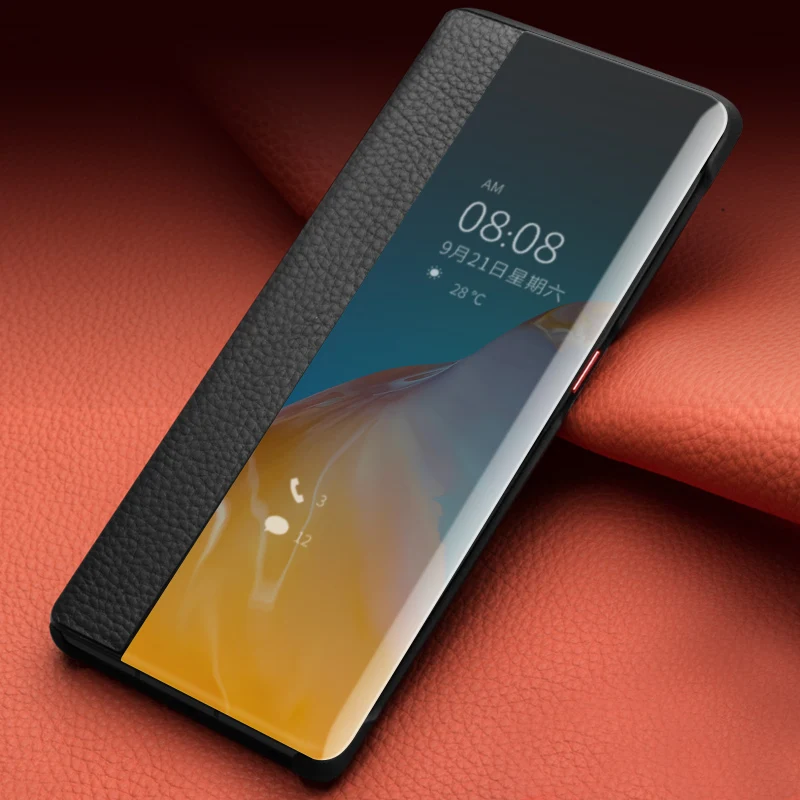 Роскошный чехол QIALINO из натуральной кожи для телефона Huawei P40 Pro Ультратонкий смарт