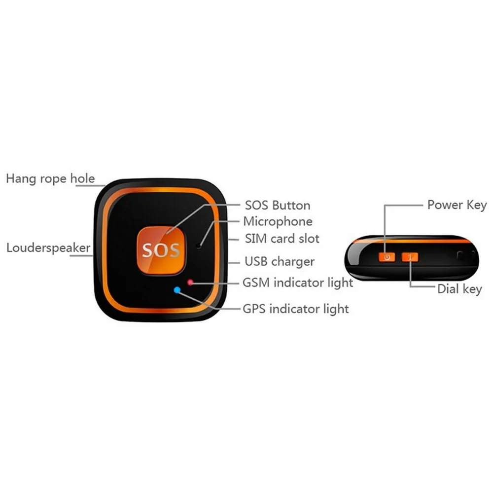 Автомобильный GPS трекер мини с защитой от потери SOS в режиме реального времени