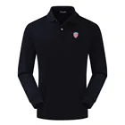 Мужская хлопковая рубашка-поло, Повседневная футболка-поло с длинным рукавом, Весна-Осень 100%