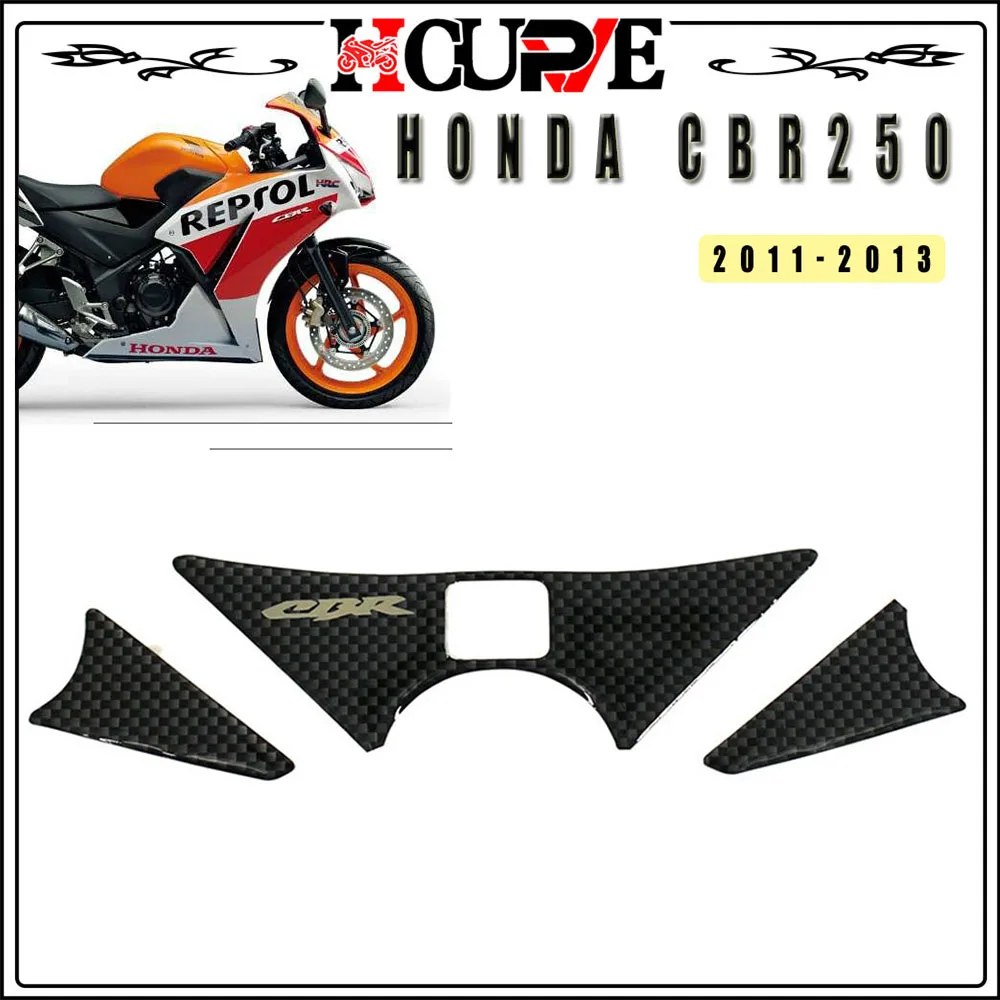 

Для HONDA CBR250 CBR 250 2011 2012 2013 мотоциклетная наклейка из углеродного волокна наклейка коврик тройное дерево верхний зажим верхняя передняя защит...