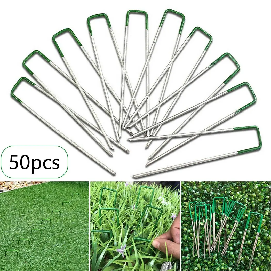 

Tent Anchor Pins Pegs Reusable Secure 50pcs Galvanized Steel Synthetic