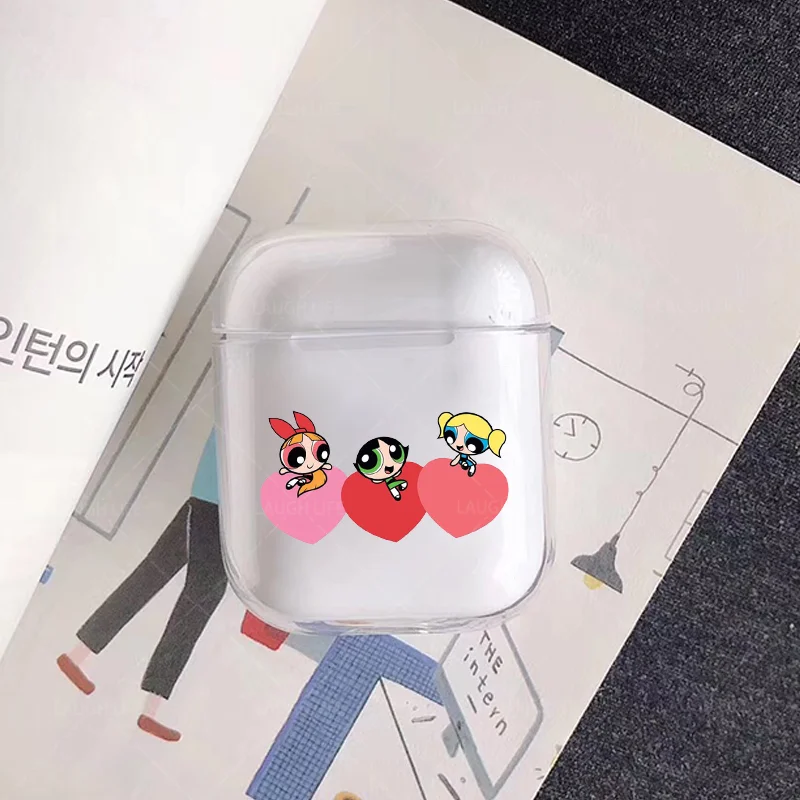 Чехлы для наушников для Apple Airpods 1/2, силиконовый защитный чехол, аксессуары, милый цветок, Powerpuff, полицейский шлем для девочек