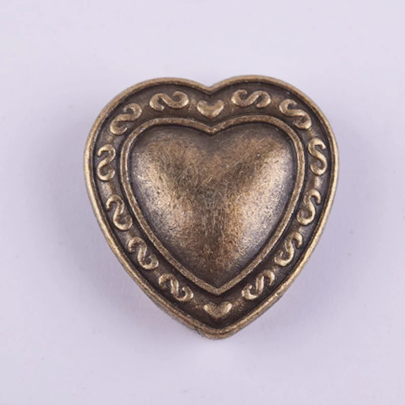 50 шт./лот серебряные или бронзовые бусины ручной работы в форме сердца сделай сам