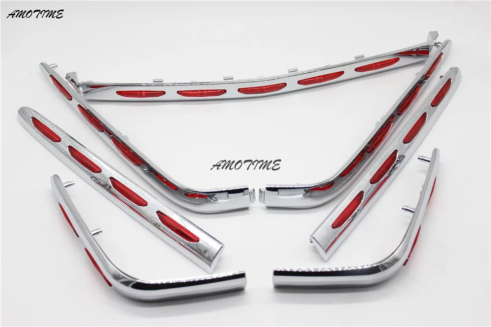 Мотоциклетная обувь Chrome обтекатель сума свет акценты подходит Honda Goldwing 1800 GL1800 2001-2011 02 03 04 05 06 07 08 09 10 левой рай