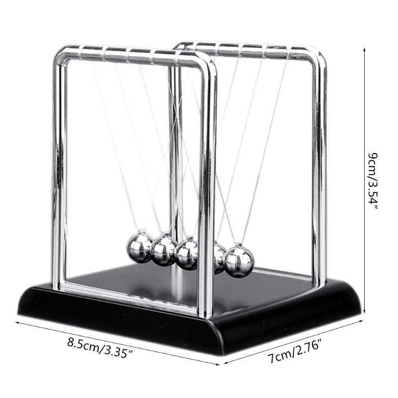 

Portable Newtons Cradle Balance Metal Ball Science Physic Toy Fingertip Fidget Swinging Ball Toy for Desktop Anti-stress