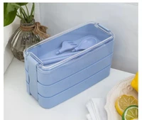 900ml 3 layers bento box eco friendly lunch box food container wheat straw material microwavable dinnerware lunchbox