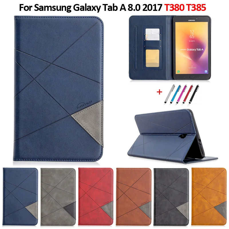 Роскошный флип чехол для планшета из искусственной кожи Samsung Galaxy Tab A 8 2017