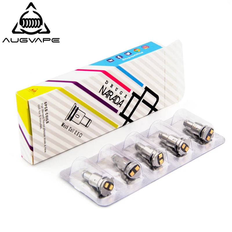 Сменные катушки Augvape для Druga Narada Pod 5 шт. сменные набора POD 0 Ом 6ом сетчатая катушка SS
