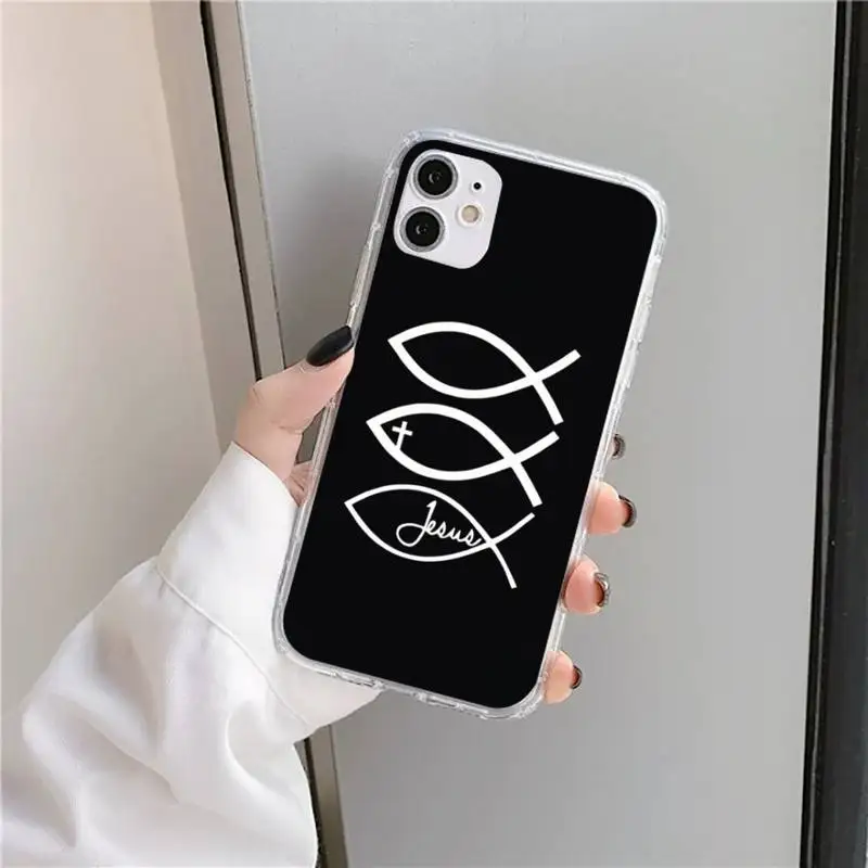 

Faith Christian Religious Jesus Phone Case Transparent for iPhone 11 12 mini pro XS MAX 8 7 6 6S Plus X 5S SE 2020 XR