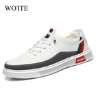 Кроссовки мужские кожаные, дышащие водонепроницаемые, повседневная обувь на платформе, плоская подошва, для взрослых, черные