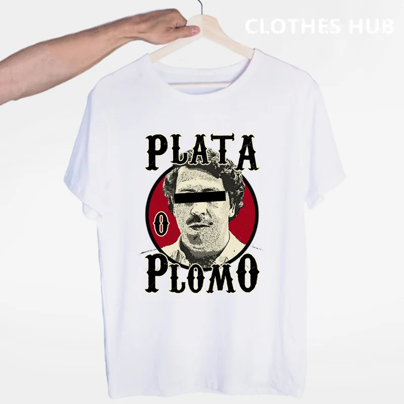Narcos Pablo Escobar Thug Life футболка с круглым вырезом и короткими рукавами Летняя Повседневная модная футболка унисекс для мужчин и женщин - Цвет: Синий