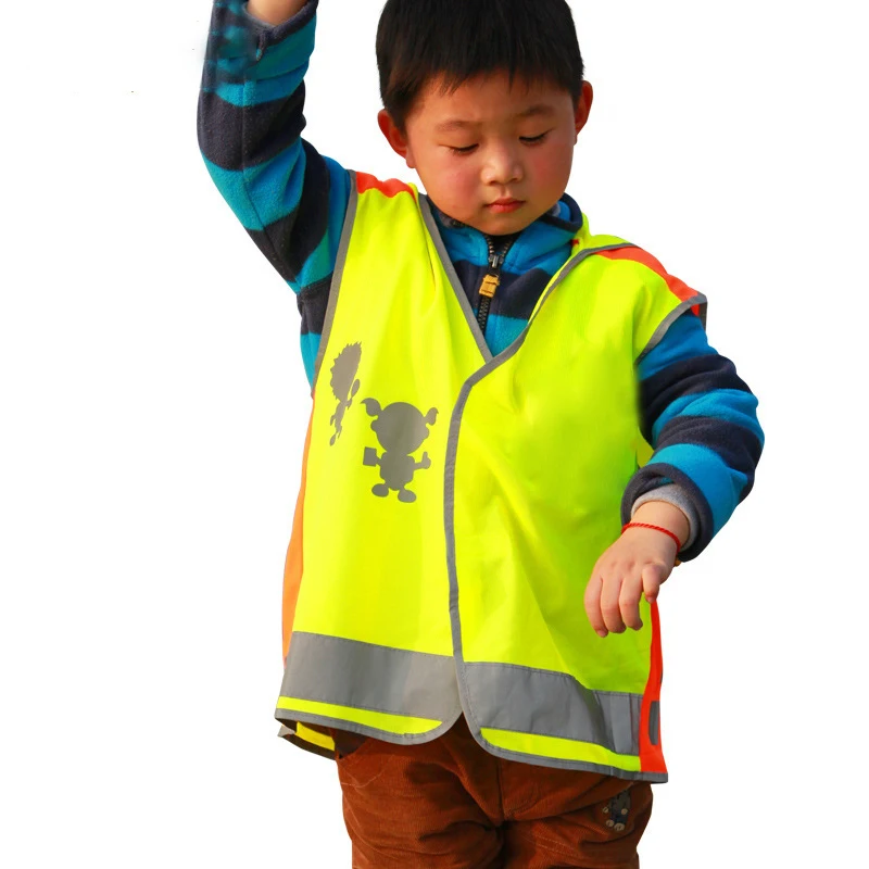 New Kids Reflective Safety Vest School Children Training Pullovers Overalls Breathable Velcro Wear Printing Clothing | Безопасность и