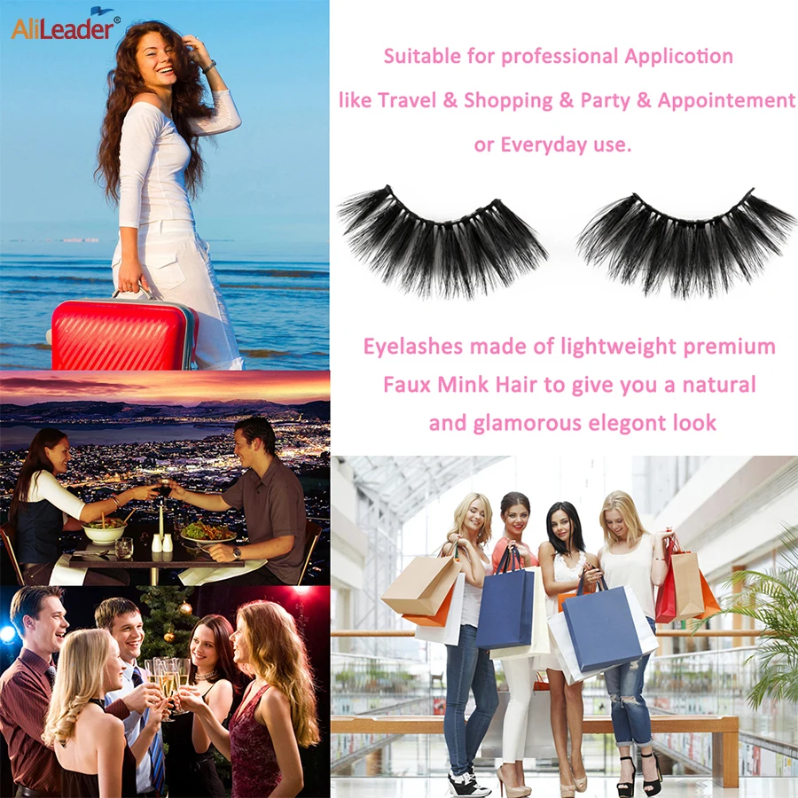 Накладные ресницы Alileader 5D из искусственной норки натуральные длинные ручной