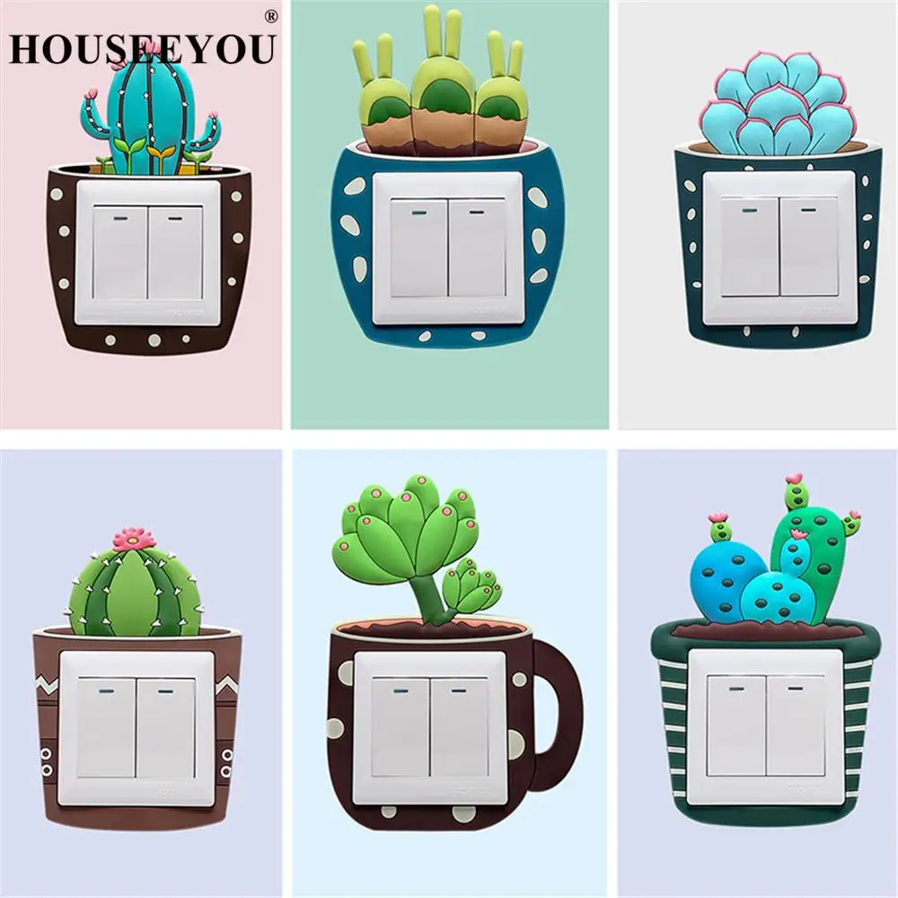 Светящийся Переключатель кактуса креативный переключатель гнездо для крышки
