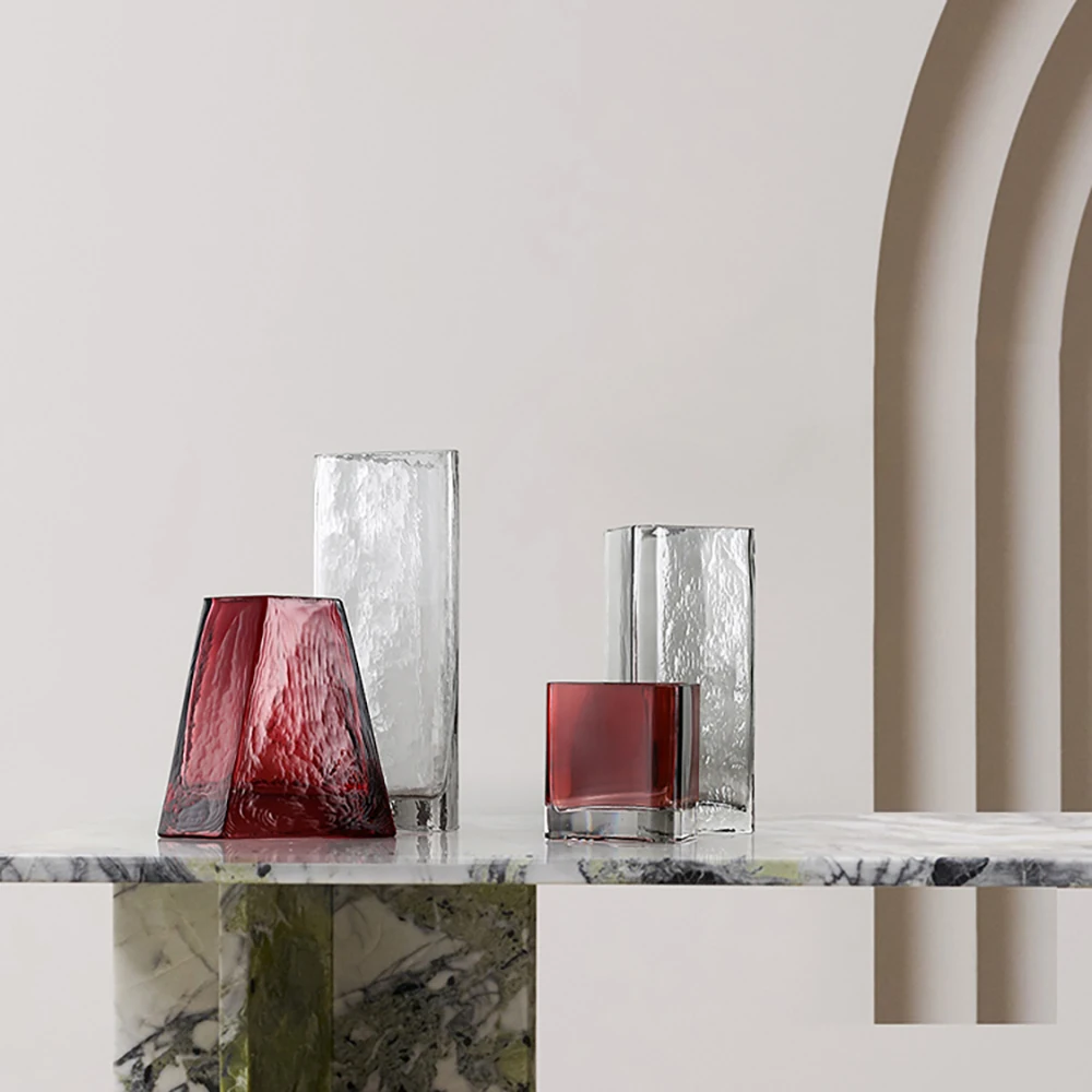 

Nordic Geometric Glass Vase Decoration Household Luxury Transparent Flower Vase Living Room Decoration Home Decor Modern Gifts