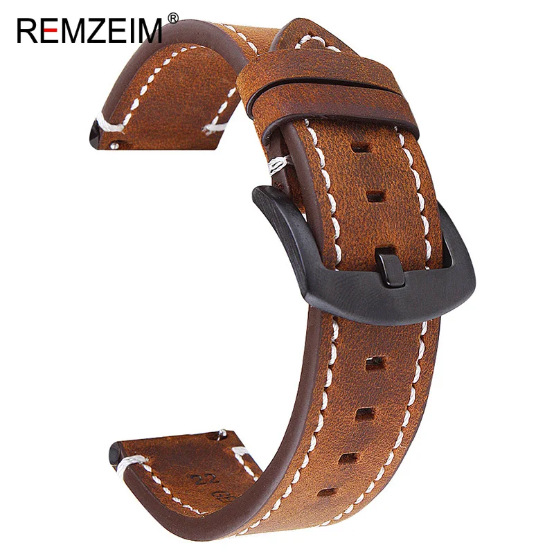Ремешок кожаный REMZEIM для Samsung Galaxy Watch 42 46 мм Gear S3 быстросъемный весенний браслет