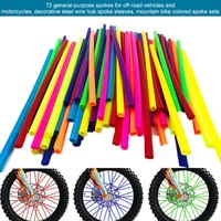 72pcs 24cm bike wheel spoke wraps plastic colorful bicycle rims skins protector covers dirtproof decoration