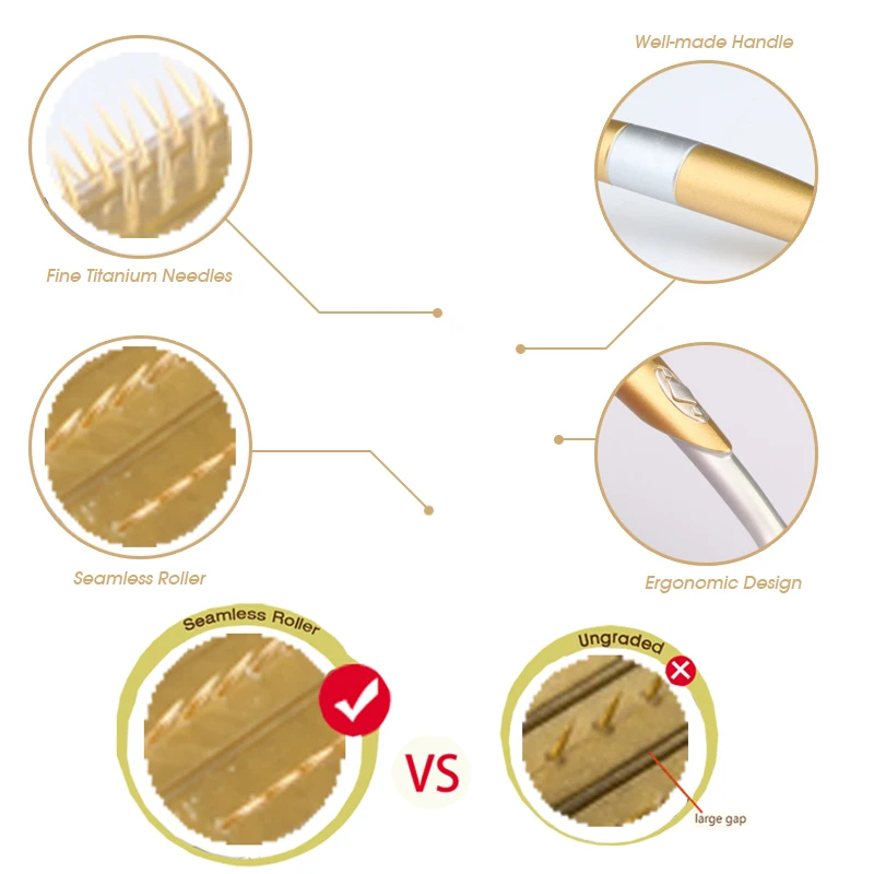 ZGTS192 Derma Roller бесшовная микроигла титановая игла для ухода за кожей лечение бороды
