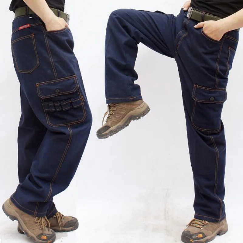 Мужские джинсы Свободные повседневные брюки-карго мужские прямые мешковатые
