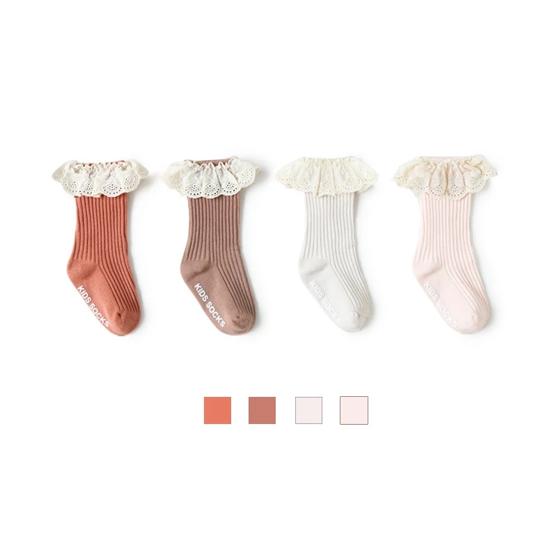 

LX-Baby Socks Kids Toddlers Girls Knee High Princess Long Soft Cotton Lace Socks Children Socks Baby Girl Socks