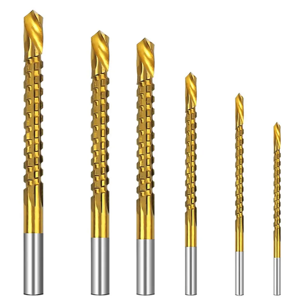

6pcs Drill Bit Set High Speed Steel Woodworking Tools Wood Punching Slotting Sets Of Hand Tools Multi Function Metal Drills