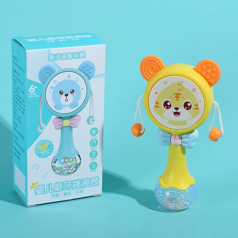 

Baby Music Flashing Teether Rattle Toys Rabbit Hand Bells Mobile Infant Pacifier Weep Tear Newborn Early Educational Toys 0-12M