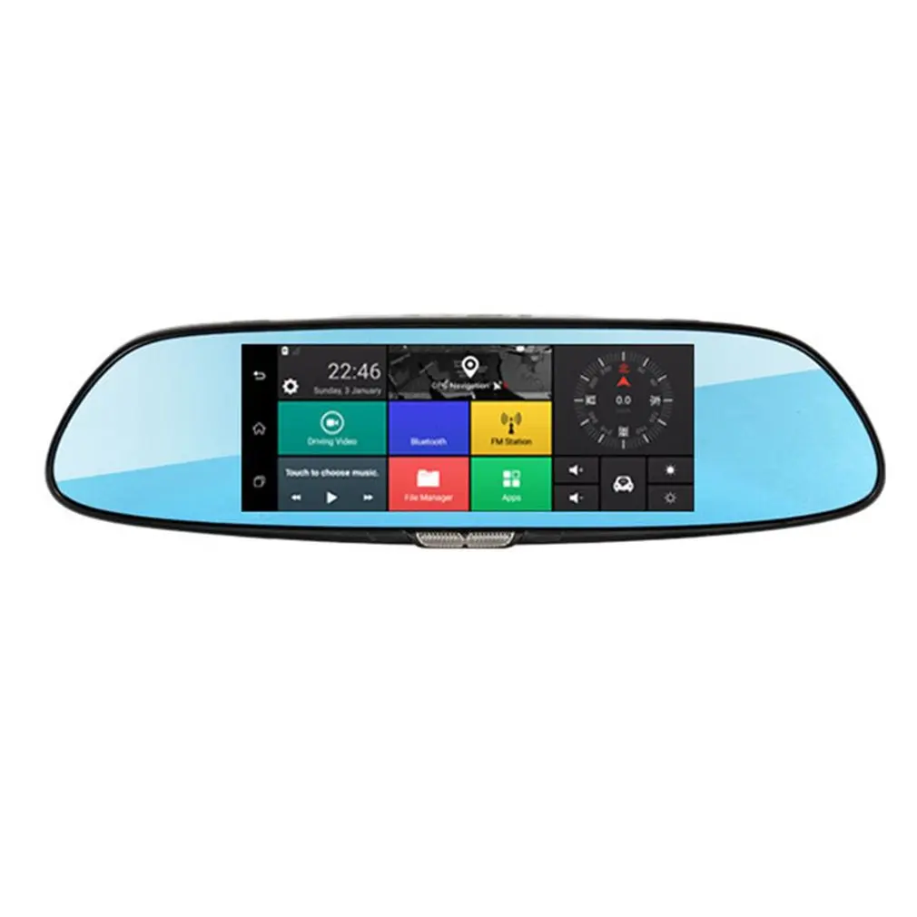 

Car Drving Recorder 7.0 '' IPS Touch Screen 3G Network An-droid 5.0 Quad Core RAM 1 GB Wirless Dual Mirror Car DVR
