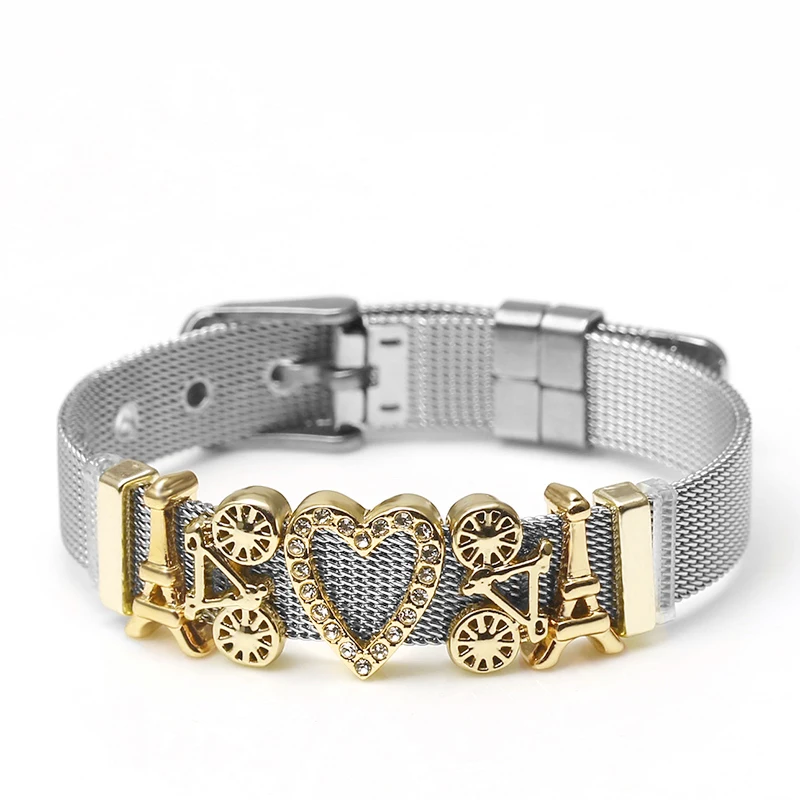 Серебряный Цвет Нержавеющая сталь сетка часы браслеты для пояса женщин мужчин