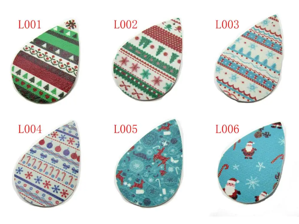 

Кожаные Подвески 55x36 мм в рождественской тематике, Подвесные серьги